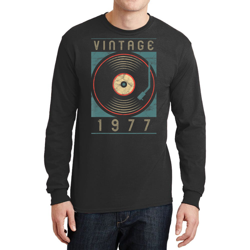 Limited Edition Vintage 1977 Birthday Vinyl Retro Turntable Dj Long Sleeve Shirts by haodinhvan1 | Artistshot