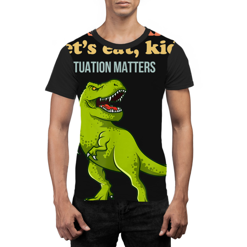 Let's Eat Kids Punctuation Matters T-rex Funny Grammar Graphic T-shirt | Artistshot