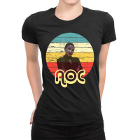 Trending Vintage Aoc Alexandria Ocasio Cortez For President Retro 70s Ladies Fitted T-shirt | Artistshot