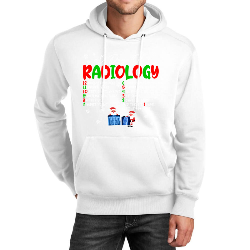 Funny Christmas Radiologist 12 Days Of Radiology Rad Tech Long Sleeve Unisex Hoodie by kleebbi | Artistshot