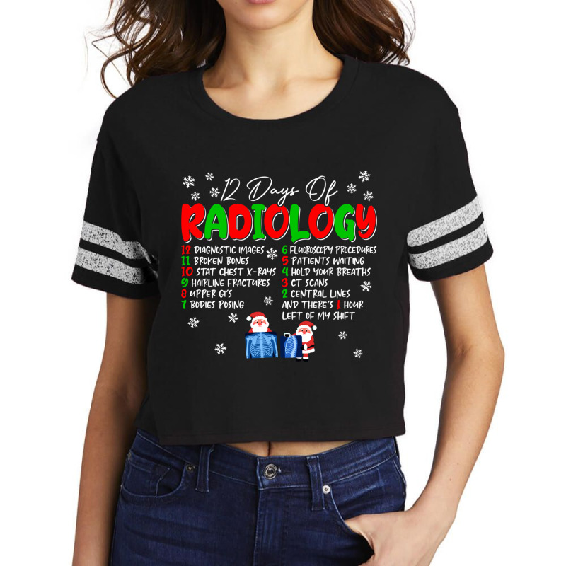 Funny Christmas Radiologist 12 Days Of Radiology Rad Tech Long Sleeve Scorecard Crop Tee by kleebbi | Artistshot