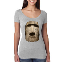 Easter Island Moai Statue Monolith World Mystery Long Sleeve T Shirt Women's Triblend Scoop T-shirt | Artistshot