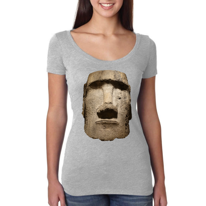 Easter Island Moai Statue Monolith World Mystery Long Sleeve T Shirt Women's Triblend Scoop T-shirt | Artistshot