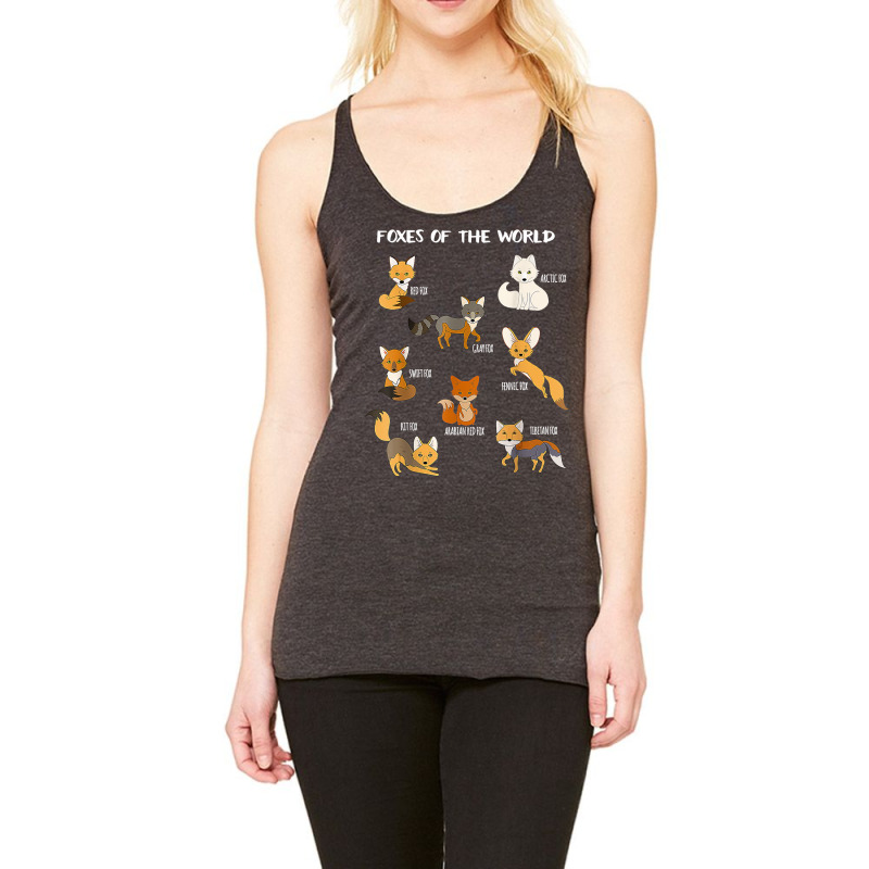 Foxes Of The World Funny Fox Animals Educational T Shirt Racerback Tank by brict6eguo | Artistshot