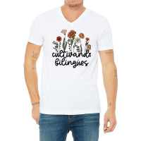 Cultivando Bilingues Dual Language Crew Bilingual Teacher T Shirt V-neck Tee | Artistshot