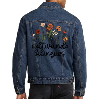 Cultivando Bilingues Dual Language Crew Bilingual Teacher T Shirt Men Denim Jacket | Artistshot