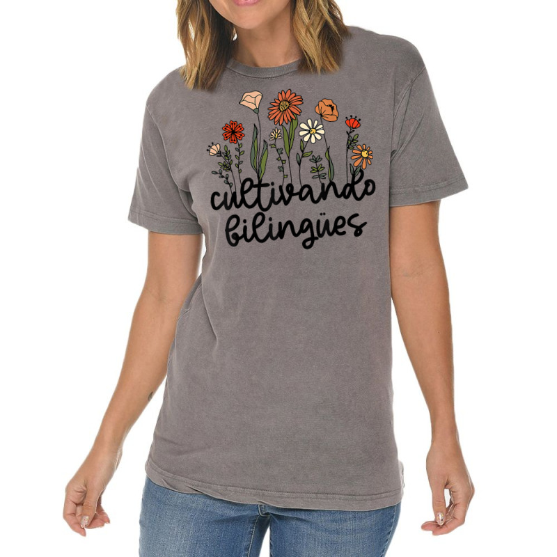 Cultivando Bilingues Dual Language Crew Bilingual Teacher T Shirt Vintage T-Shirt by javauxswar | Artistshot