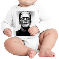 Classic Halloween Monster Poster Horror Movie Frankenstein Long Sleeve Baby Bodysuit | Artistshot