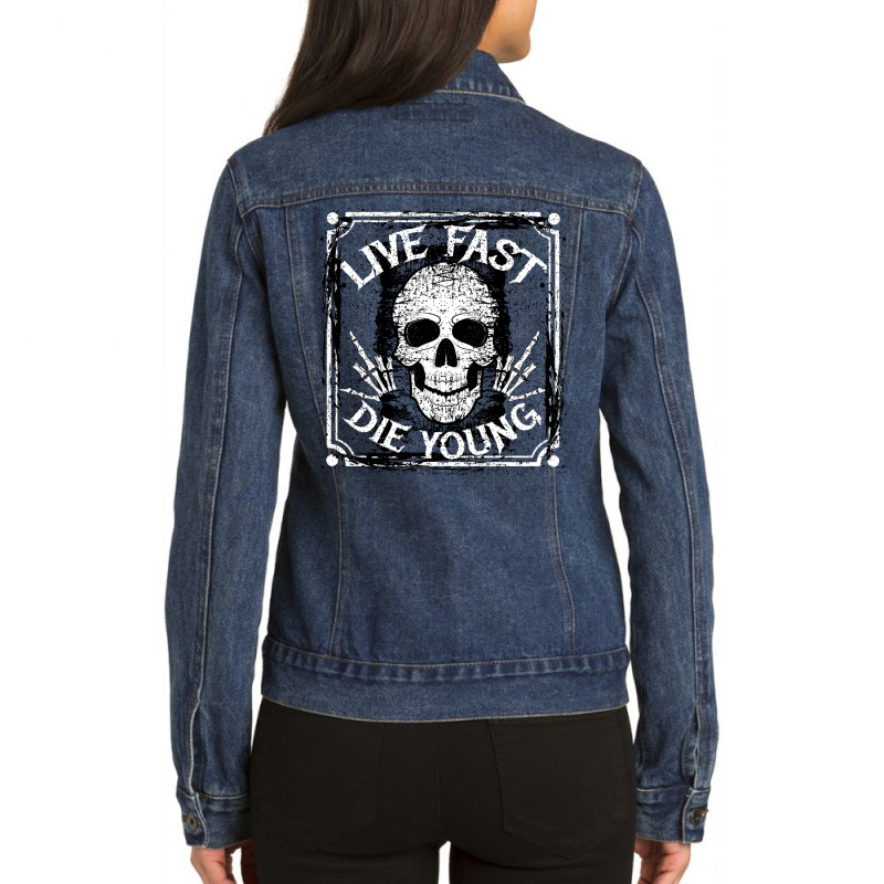 Hot Trend Live Fast Die Young Ladies Denim Jacket by quanghuydinh1 | Artistshot