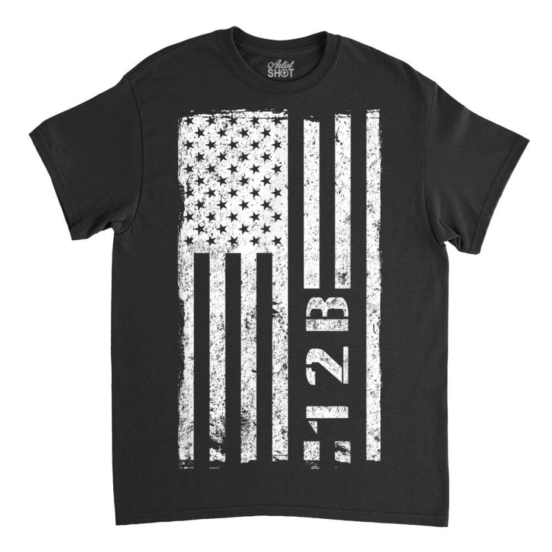 12b Combat Engineer Vintage American Flag Classic T-shirt by ALFREDMCGOWAN | Artistshot