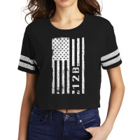 12b Combat Engineer Vintage American Flag Scorecard Crop Tee | Artistshot