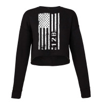 12b Combat Engineer Vintage American Flag Cropped Sweater | Artistshot