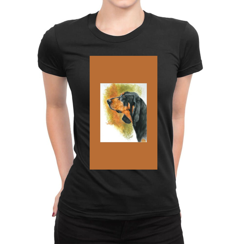 Black & Tan Coonhound Ladies Fitted T-Shirt by Higaszx | Artistshot