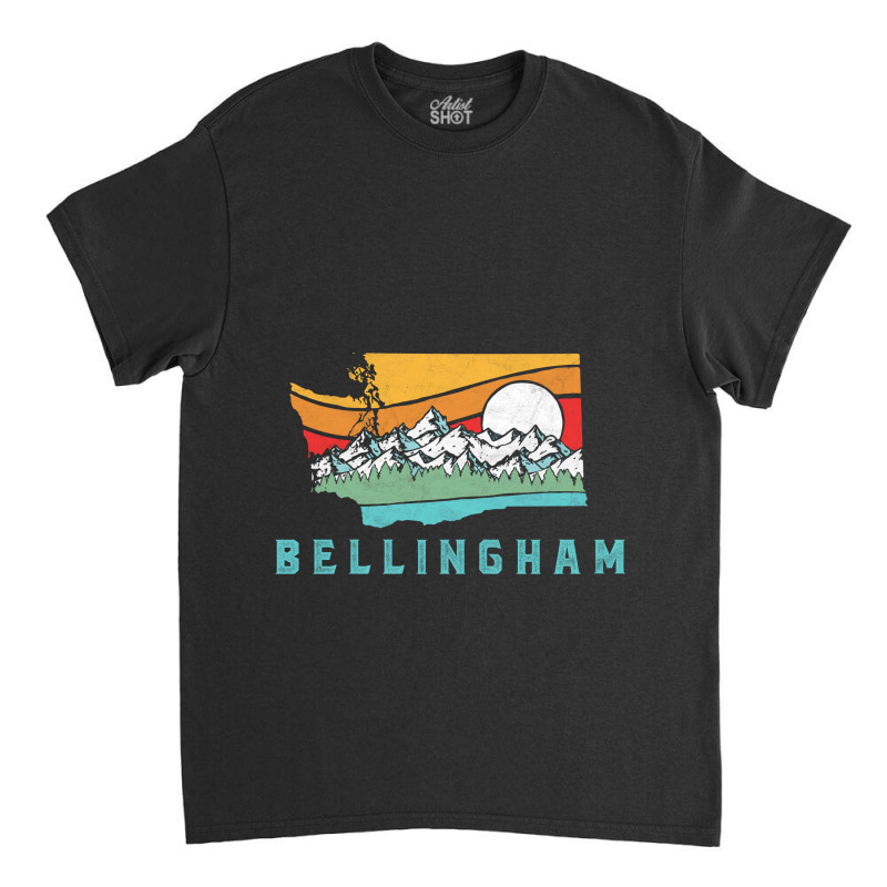 Bellingham Washington Outdoors Retro Mountains Long Sleeve Classic T-shirt | Artistshot