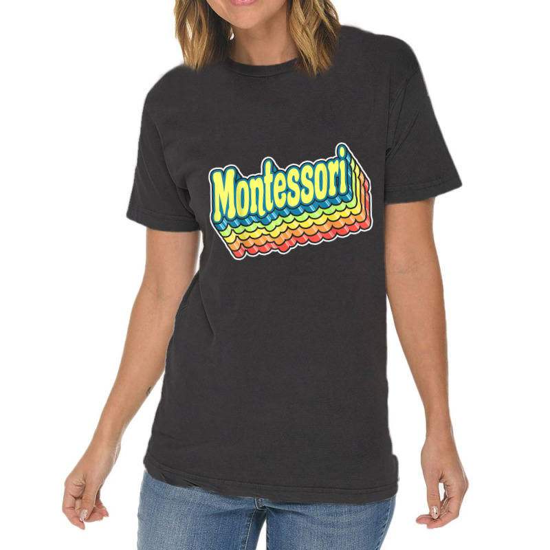 Montessori Retro Back To School Gift For Teachers Christmas Vintage T-shirt | Artistshot