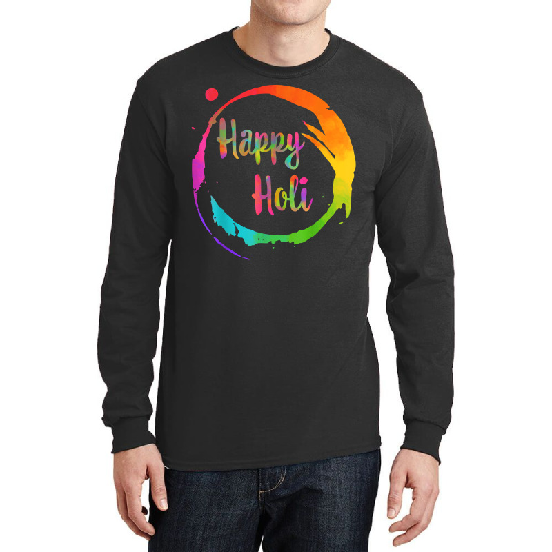 Happy Holi Colorful Colors India Dance Hindu Festival Spring T Shirt Long Sleeve Shirts | Artistshot