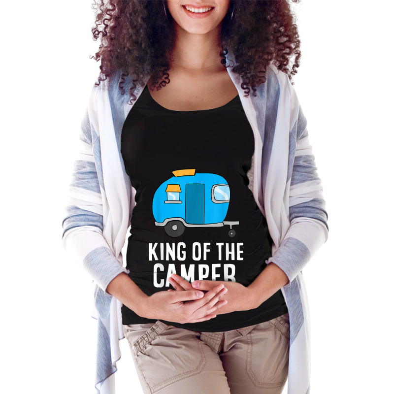 Camping King Of The Camper Rv Camper Dad Camper King Maternity Scoop Neck T-shirt by STEVEHARDING | Artistshot