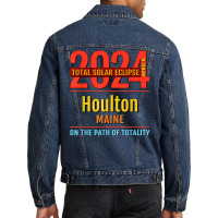 Houlton Maine Me Total Solar Eclipse 2024  4  T Shirt Men Denim Jacket | Artistshot