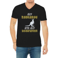 My Kangaroo Ate My Homework Wallaroo Joey Kid Back To School V-neck Tee | Artistshot