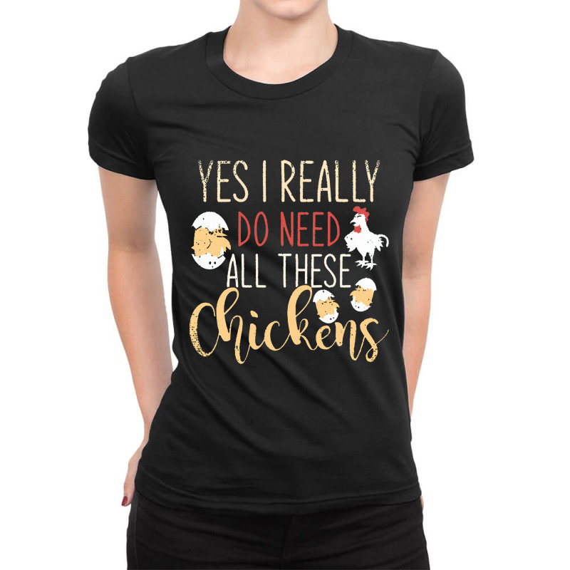 Chicken T Shirt Retro Farm Animal Chicken Ladies Fitted T-Shirt by daunikan | Artistshot