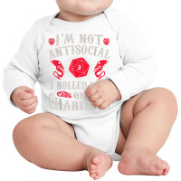 I'm Not Antisocial I Rolled Low On Charisma Dice Rpg Gamer T Shirt Long Sleeve Baby Bodysuit | Artistshot