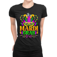 It's Mardi Gras Yall Funny Mask Beads Parade New Orleans T Shirt Ladies Fitted T-shirt | Artistshot