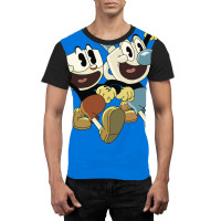 Cuphead And Mugman Blue Graphic T-shirt | Artistshot