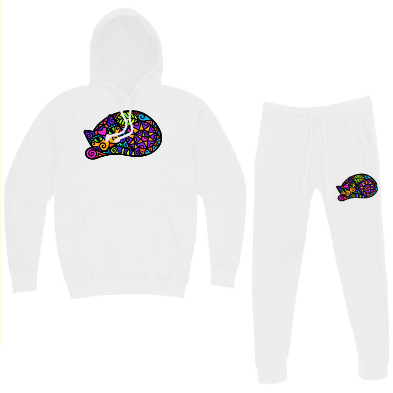 Doodley Doodlecat Sleepy 80s Hoodie & Jogger Set | Artistshot