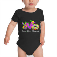 Peace Love King Cake Shirt A Mardi Gras Party Carnival T Shirt Baby Bodysuit | Artistshot