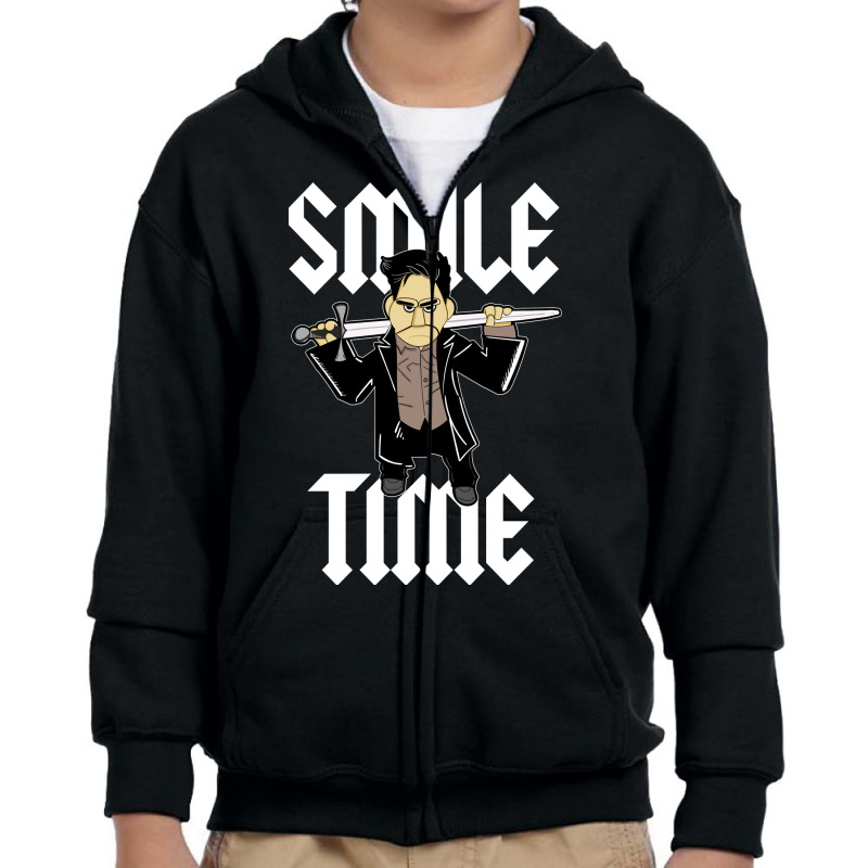 Hot Trend Smile Time Puppet Youth Zipper Hoodie by Kimble Mcduffie | Artistshot