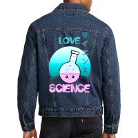 Love Science Kawaii Cute Chemistry Flask Japanese Aesthetic Vintage Men Denim Jacket | Artistshot