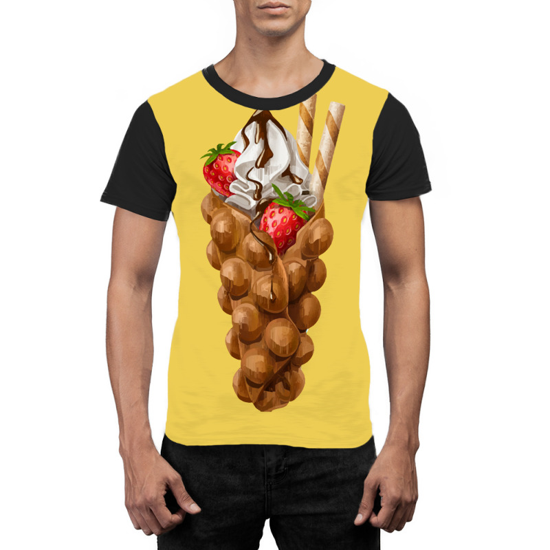 Bubble Waffle Ice Cream ,egg Bubble Waffle Vanilla Ice Cream Graphic T-shirt by tomjerrycrush39 | Artistshot