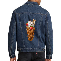 Bubble Waffle Ice Cream ,egg Bubble Waffle Vanilla Ice Cream Men Denim Jacket | Artistshot