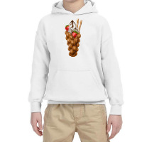 Bubble Waffle Ice Cream ,egg Bubble Waffle Vanilla Ice Cream Youth Hoodie | Artistshot