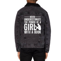 Funny Reading For Women Girls Bookworm Novel Book Lover Unisex Sherpa-lined Denim Jacket | Artistshot