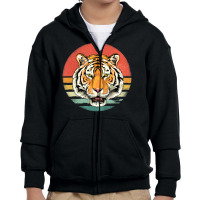 Hot Trend Retro Bengal Tiger Face Wildlife Zoo Jungle Animal Lover Youth Zipper Hoodie | Artistshot