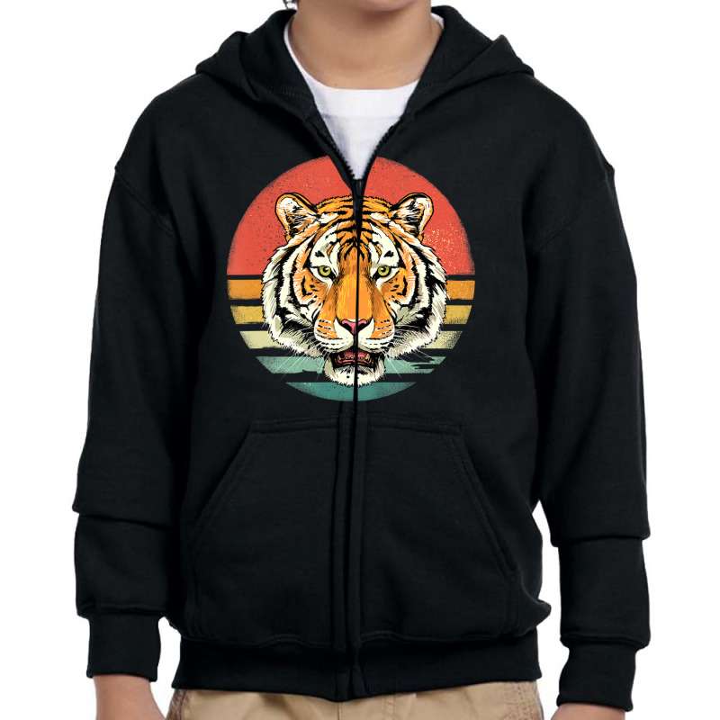 Hot Trend Retro Bengal Tiger Face Wildlife Zoo Jungle Animal Lover Youth Zipper Hoodie by haodinhvan1 | Artistshot