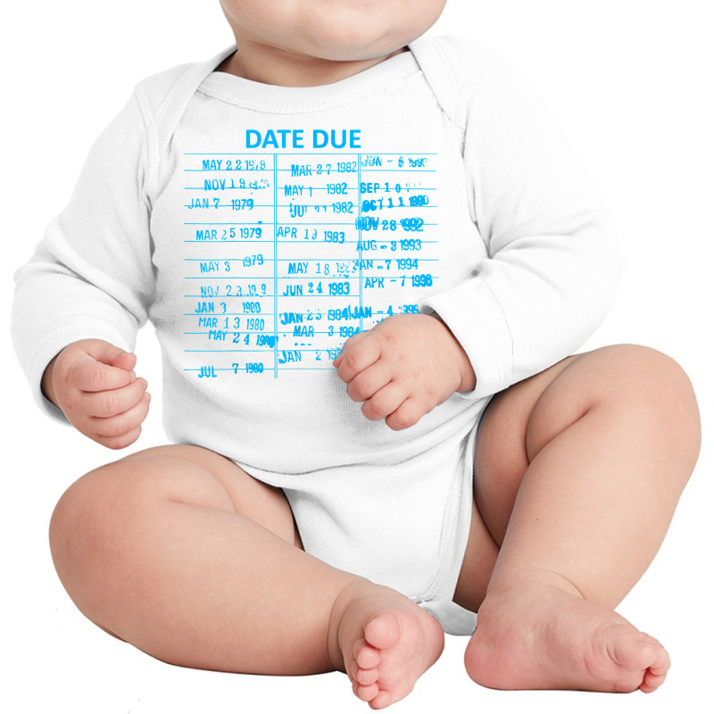 Library Due Date Cards Stamp Book Return Librarian Date Due T Shirt Long Sleeve Baby Bodysuit by araceliphexy | Artistshot