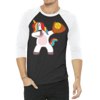 Softball Unicorn Dabbing Travel 3/4 Sleeve Shirt | Artistshot