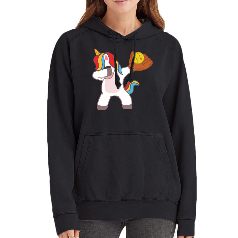 Softball Unicorn Dabbing Travel Vintage Hoodie | Artistshot