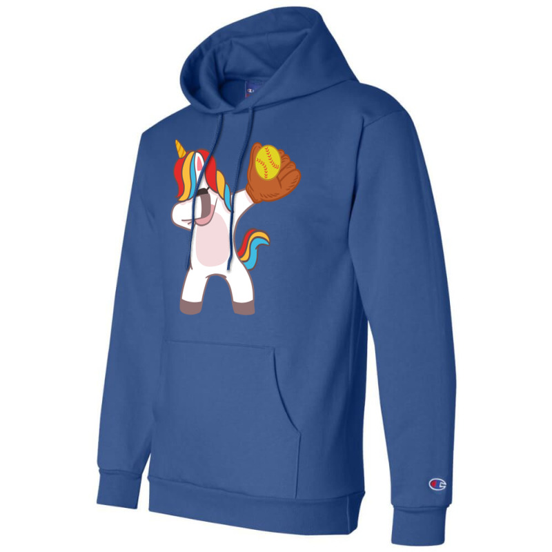 Softball Unicorn Dabbing Travel Champion Hoodie | Artistshot