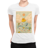 Duck At Sea Ladies Fitted T-shirt | Artistshot