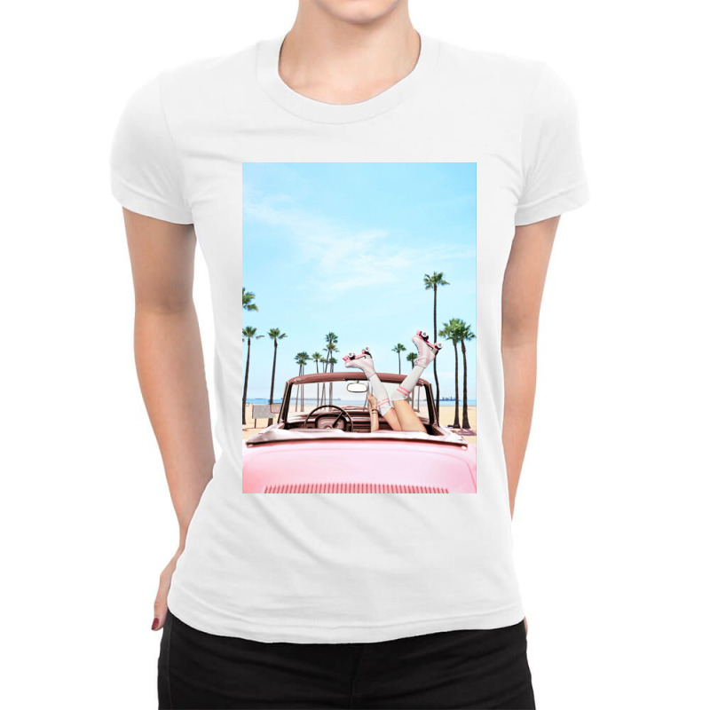 Long Beach Ladies Fitted T-Shirt by sarahlenoir | Artistshot