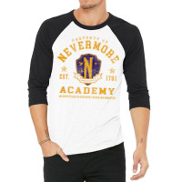 Nevermore Academy Retro Vintage 3/4 Sleeve Shirt | Artistshot