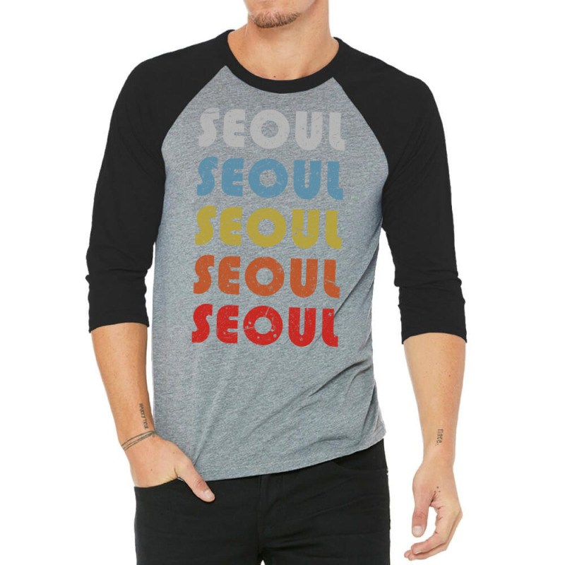 Seoul Trip Destination Gift Retro 3/4 Sleeve Shirt | Artistshot