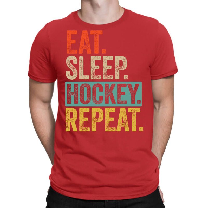 Eat Sleep Hockey Repeat Retro Vintage Gift T-shirt | Artistshot