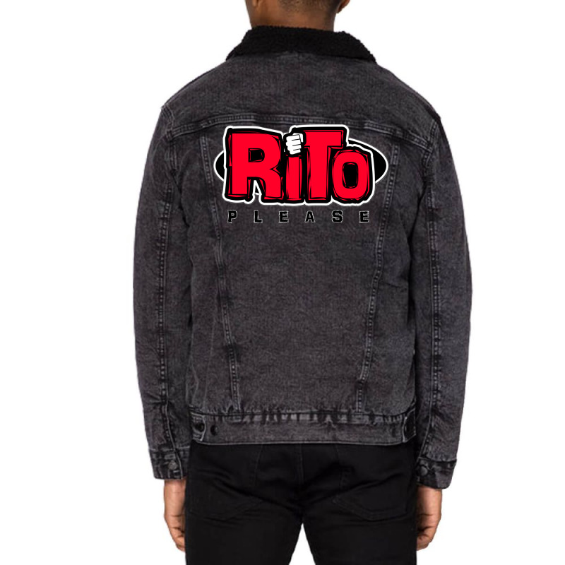 Rito Please Unisex Sherpa-Lined Denim Jacket by omonovwomgm | Artistshot