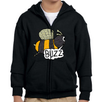 Bee Buzzing Bee Youth Zipper Hoodie | Artistshot