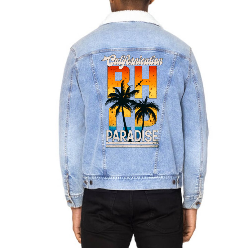 Paradise California Retro Art Funny Unisex Sherpa-Lined Denim Jacket by almsrikamel6 | Artistshot