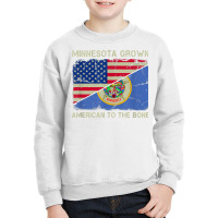 Minnesota Grown American To The Bone Home State Minnesota T Shirt Youth Sweatshirt | Artistshot